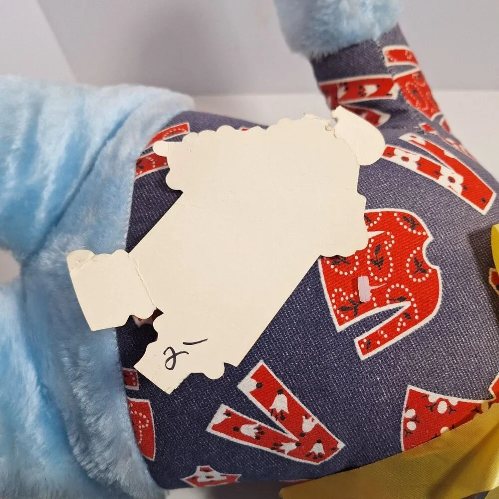 Circus Circus Plush Blue Mouse 70s Style Outfit Large 22" Yellow Bow With Tags - Picture 9 of 15